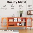 thumbnail image 4 of Metal Storage Cabinet with Doors and Shelves,2 Door TV Stand,Accent Cabinet，Metal Locker, 4 of 6