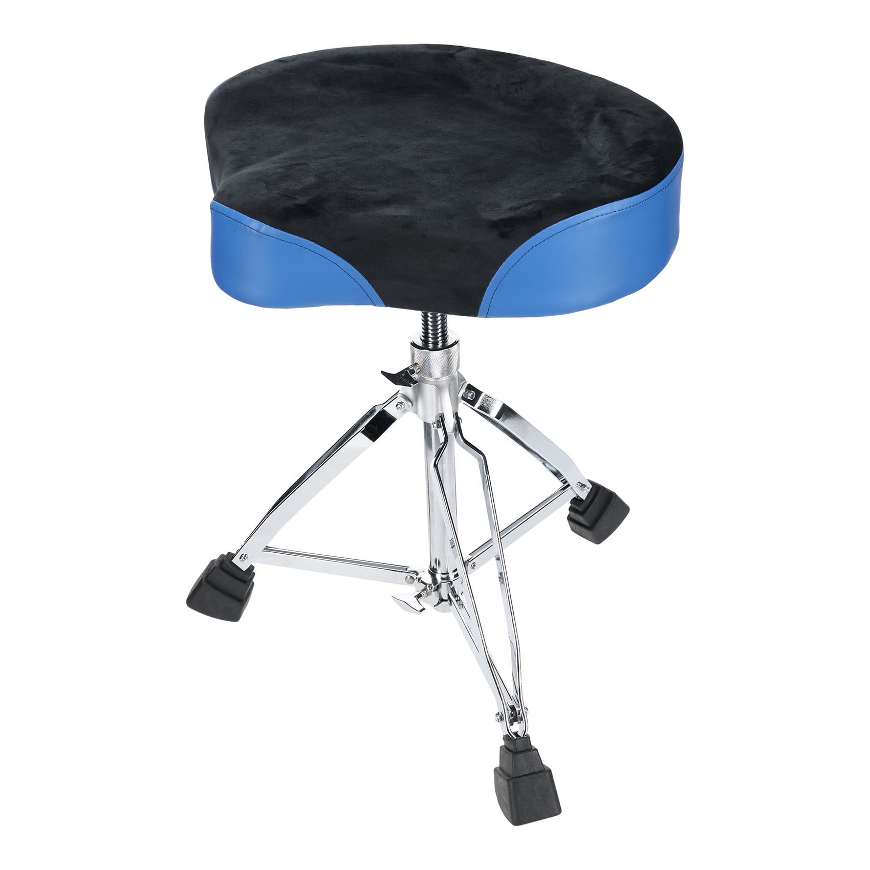 Rockville RDS52 Black/Blue Double Braced Drum Throne 4" Padding, Lockable Height