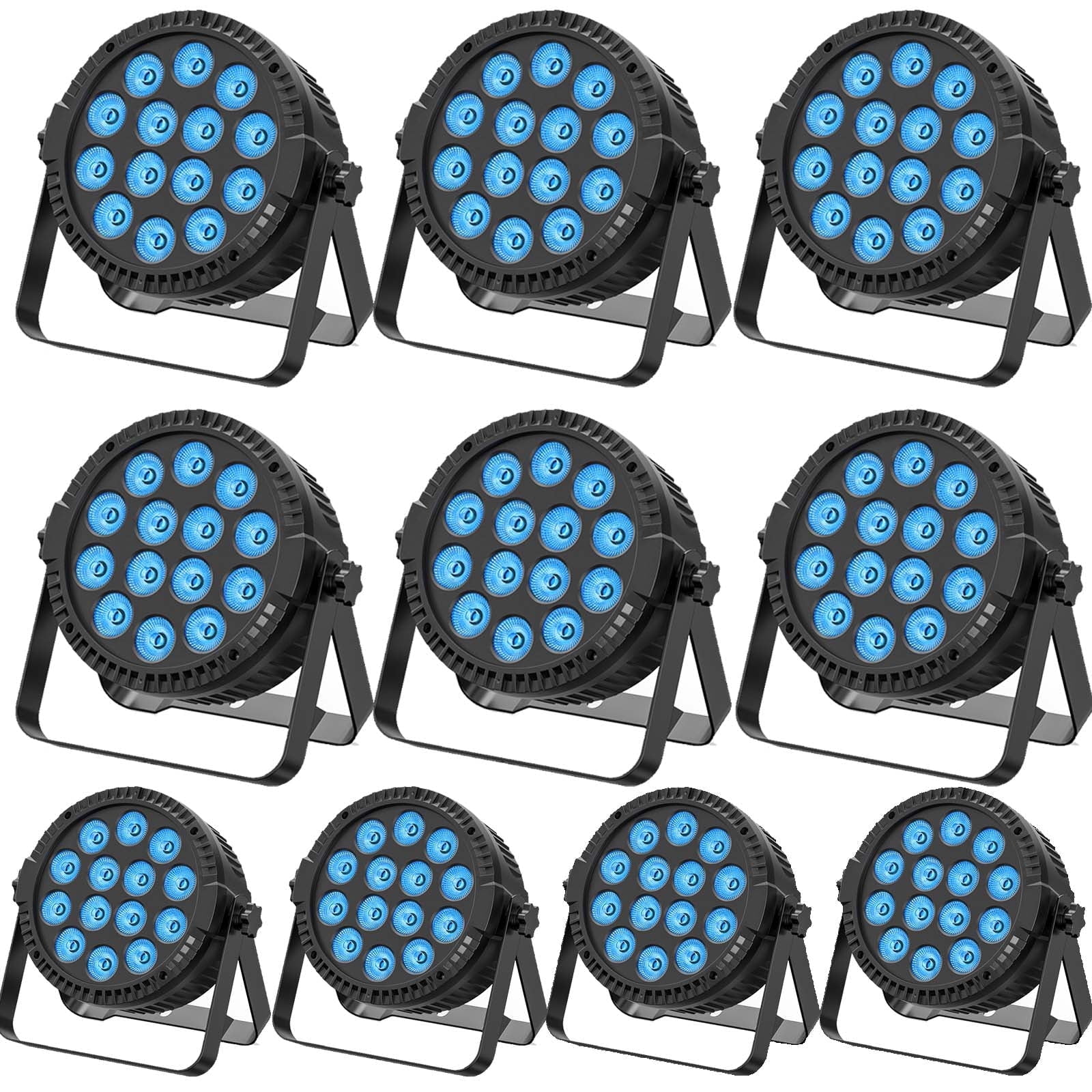 10 Pcs LED Par Lights RGBW DJ Light Stage Lighting 14x6W Uplights for Events by Sound Activated and DMX Control Uplighting for Wedding Church Live Show Disco Parties