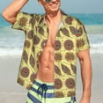 thumbnail image 3 of Wukai Bohemia Men's Hawaiian Shirt Short Sleeve Casual Button Down Summer Beach Aloha Shirt Tropical Print Holiday Party, 3 of 8