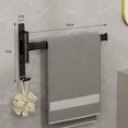 thumbnail image 2 of Toallero de baño con barras 1 Toallero giratorio de 180 ° SUS304 Acero inoxidable 33CM Toallero montado en la pared para baño Fregadero de cocina - Negro, 2 of 4