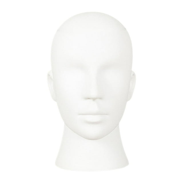 Cabeza de maniquí calva para hombre, soporte de exhibición de sombreros con base estable, cabeza de maniquí para diadema, gafas, pajarita, mesa de Blanco mate