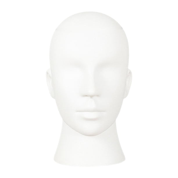 Cabeza de maniquí masculino, soporte de exhibición de peluca, soporte multifuncional para sombrero, modelo de exhibición de peluca para collar, Blanco mate