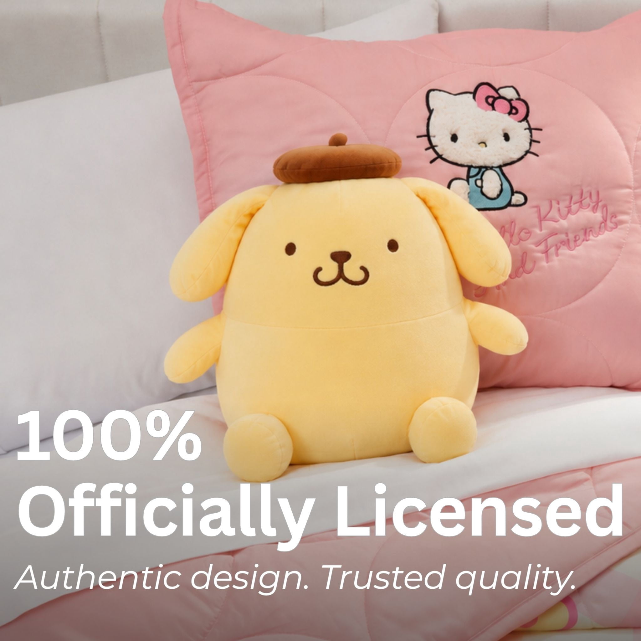 Sanrio Pompompurin Kids Weighted Pillow Buddy, 3 lb Character Plush