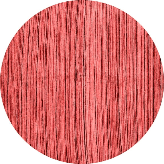 Ahgly Company Indoor Round Abstract Red Modern Area Rugs, 8' Round