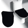 thumbnail image 2 of Soft Plush Toilet Lid Cover for Bathroom, Machine Washable Toilet Seat Covers, Fits Most Round Elongated and Oblong Lids, Easy Installation& Cleaning Black 1Pcs, 2 of 5