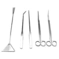 thumbnail image 2 of Kit de paisajismo acuático de acero inoxidable para acuarios, tanques, plantas acuáticas, juegos de herramientas, pinzas, tijeras, espátula (5 herramientas), 2 of 5