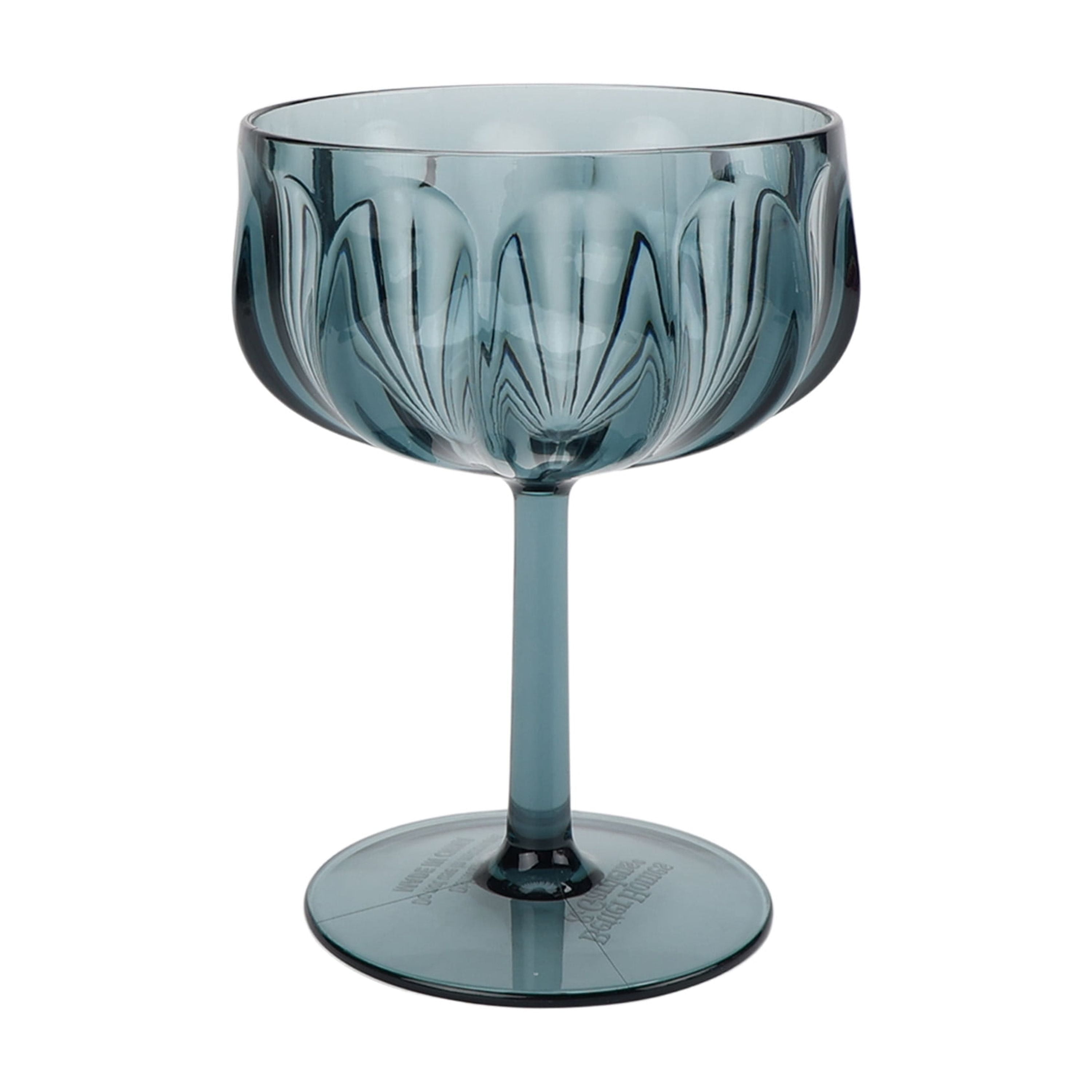 Better Homes & Gardens 4-Piece 13-Ounce Tritan Plastic Coupe Glass Set, Blue
