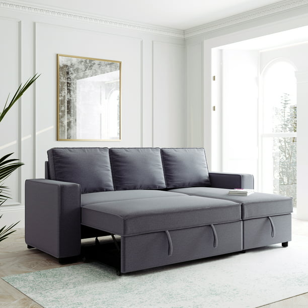 Corner Chaise Sofa Bed With Storage, Full Size Sofa Bed With Storage