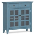 thumbnail image 3 of Acadian 36 inch Wide Solid Wood Entryway Storage Cabinet in Distressed Coastal Blue, 3 of 12