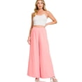 thumbnail image 3 of Zenana Women’s Woven Airflow Elastic Waistband Wide-Leg Loose Fit Pants, 3 of 6