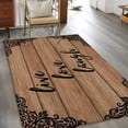 thumbnail image 3 of Live Love Laugh Washable Area Rugs 3'x5', Vintage Floral Texture Brown Wood Grain Low Pile Throw Living Room Rug Non-Slip Sturdy Edge Binding Carpet for Indoor Entryway Bedside Kitchen, 3 of 9