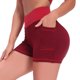 thumbnail image 1 of MKLEKYY Ropa deportiva para mujer, pantalones cortos de yoga elásticos de cintura alta con fruncido y realce para entrenamiento deportivo para mujer, 1 of 3