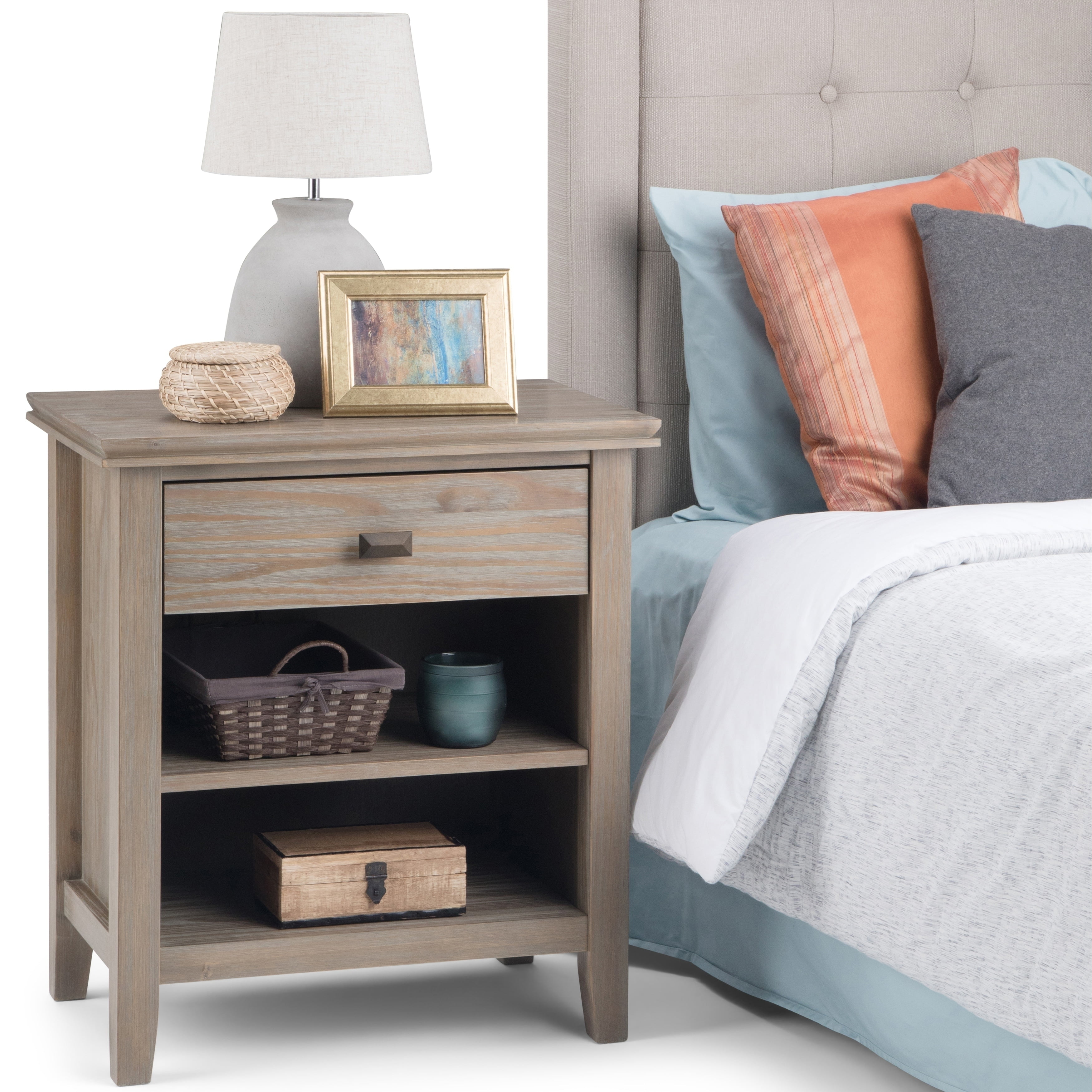 WyndenHall Stratford Solid Wood 24 inch Wide Contemporary Bedside