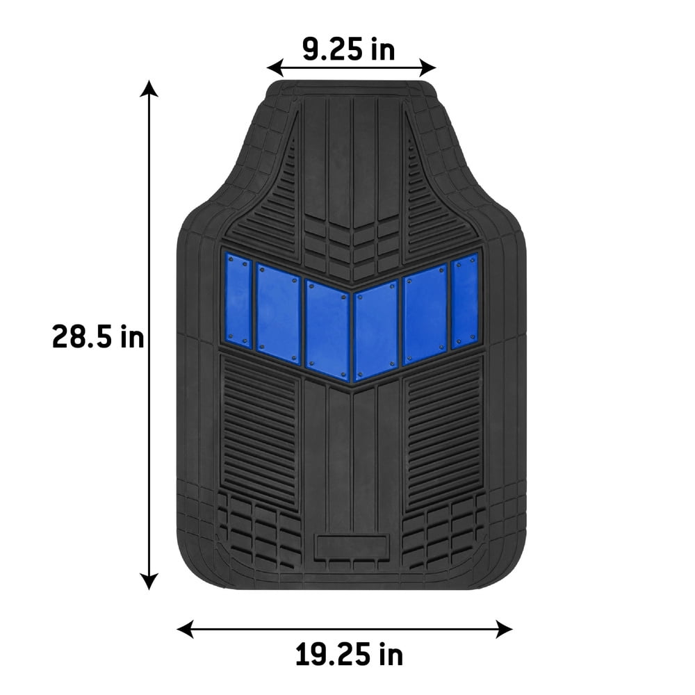 Motor Trend MT-688 DualFlex Two-Tone Rubber Car Floor Mats, Universal Front & Rear Combo Set with Trunk Cargo Mat Liner for Car Sedan SUV Van, Heavy Duty All Weather Trim To Fit