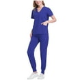thumbnail image 1 of Daiosportswear Ensemble de Jogging Extensible à Col en V pour Femmes, Ensemble 2 Pcs pour Femmes Bleu TG(TG), 1 of 6