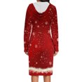 thumbnail image 4 of TIMIFIS Robe Chandail à Capuche Longue Décontractée pour Femme, Robe de Noël Laide, Robe à Capuche Légère à Manches Longues avec Poche, 4 of 6