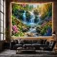 thumbnail image 6 of Idyllic Multi Tiered With Waterfall Cascading Moss Covered, Mystical Fantasy for Space Lovers, Galaxy Room Decor, Mother's Day Gift, Tapestry Wall Hanging for Bedroom and Dorm, 6 of 7
