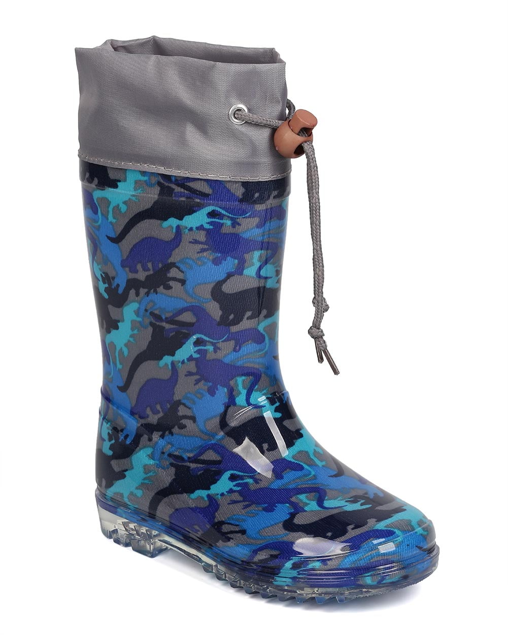 New Boy Jelly Beans Rap PVC Camouflage Dinosaur Drawstring Rain Boot