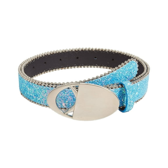 GRABLOOM Modern Punk Girls PU Glittered Waist Belt for Jeans Dress Belt Waistband