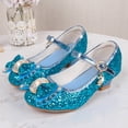 thumbnail image 2 of Quealent Girls Toddler/Little Kid Jada Dress Mary Jane Pumps Bow Low Heels Party Wedding Princess Shoes Blue for Size 4, 2 of 6