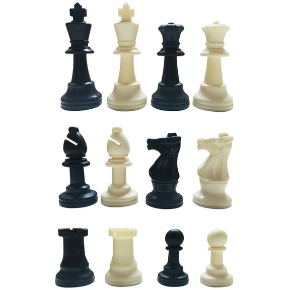 32 Pcs Plastic Chess Pieces International Chess Pieces Standard Tournament Chessmen Pieces for Chess Game Durable