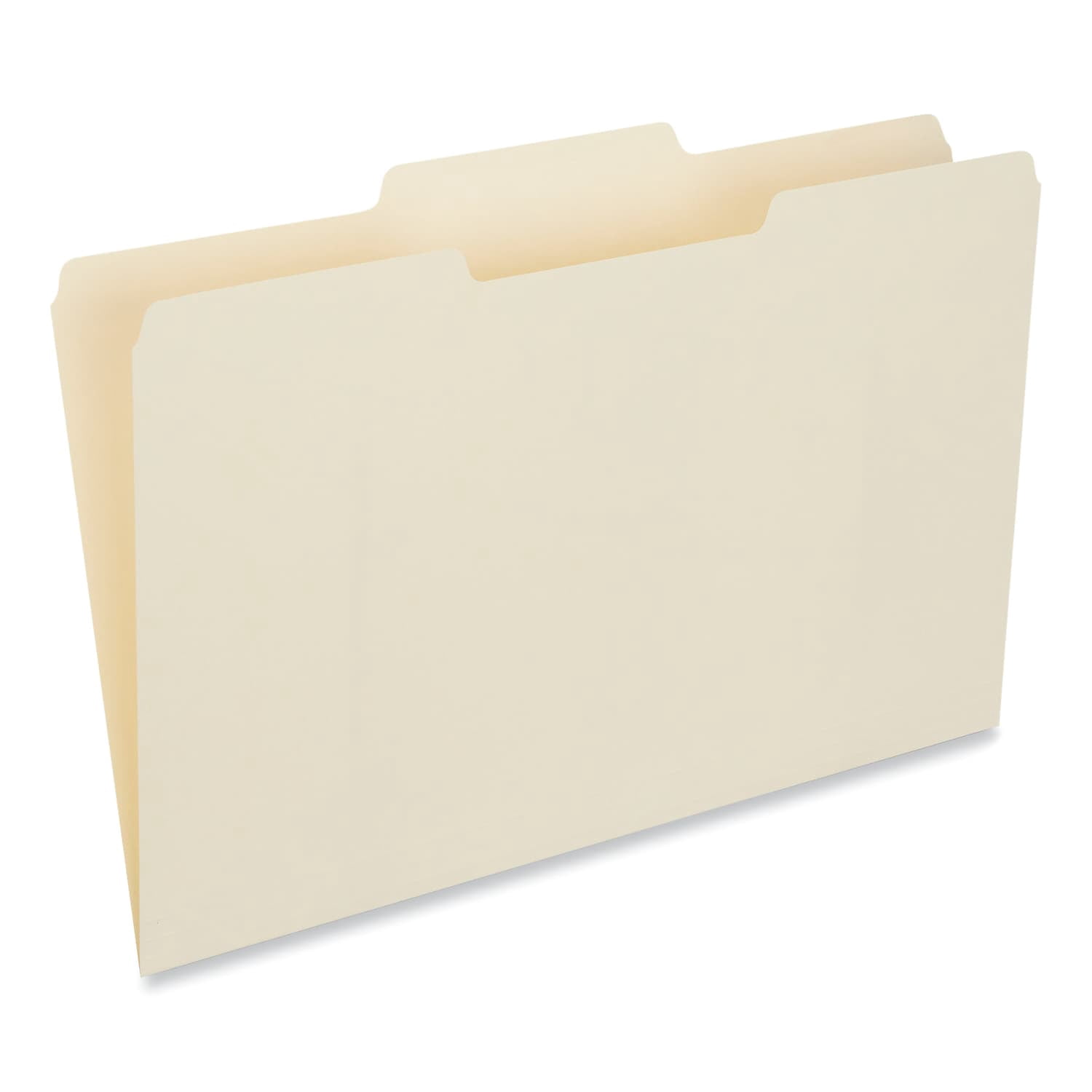 File Folders, 1/3 Cut Second Position, One-Ply Top Tab, Legal, Manila (100/Box)