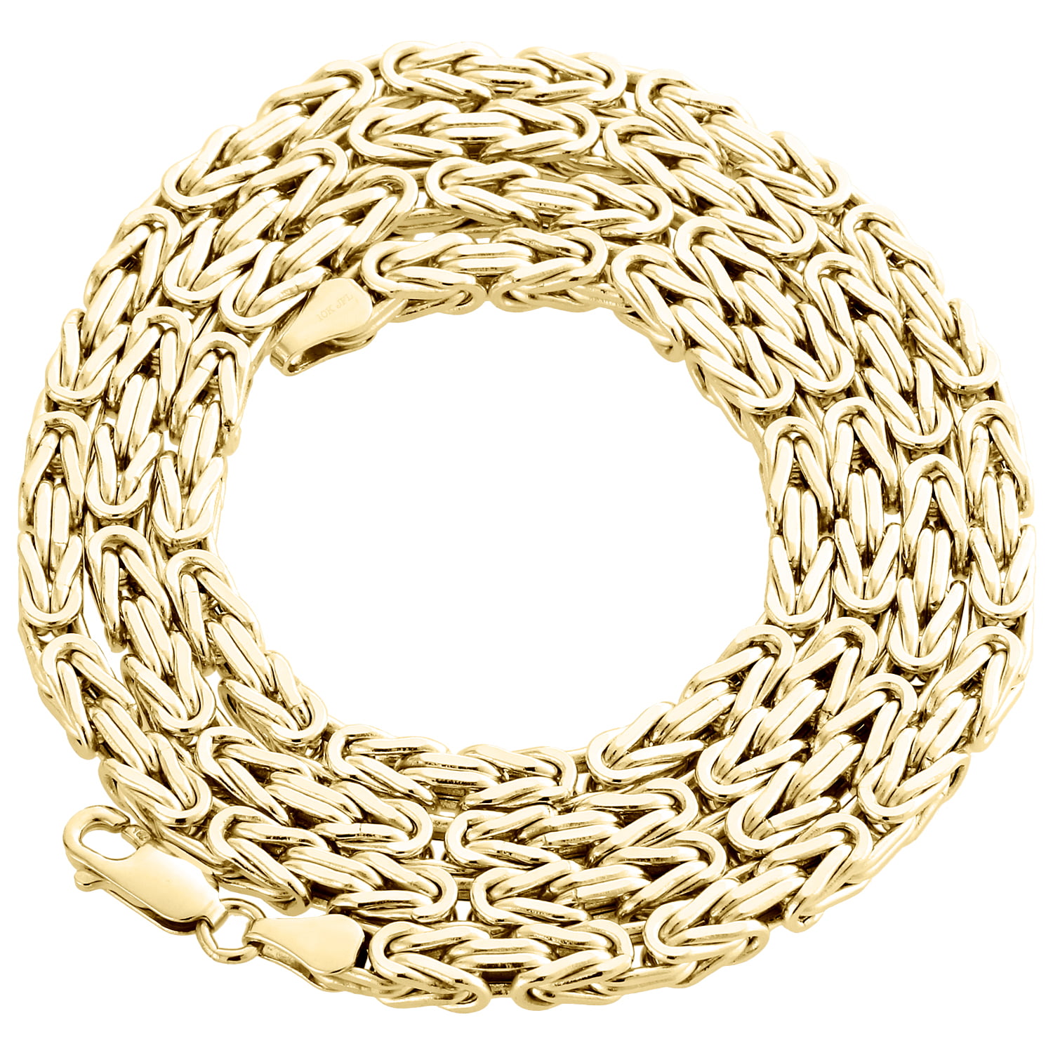 Jewelry For Less - Mens Real 10K Yellow Gold Box Byzantine Link Chain