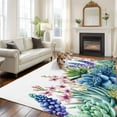 thumbnail image 2 of 5x7 Area Rugs for Living Room, Summer Succulents Non Slip Area Rugs for Kitchen Bedroom Entryway, Spring Floral Watercolor Washable Carpet Runner Rug Floor Mats for Bedroom Home Decor, 2 of 9