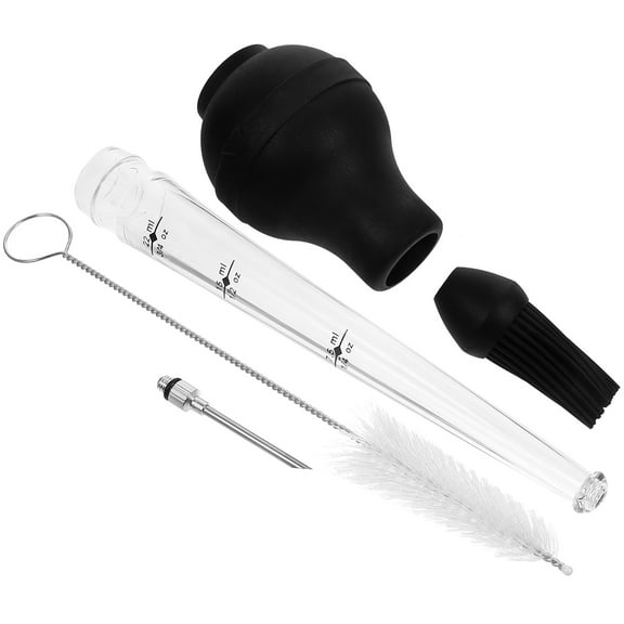 HONMEET 1Set Stainless Steel Turkey Baster for Cooking with Silicone Injector Needle 12X2.4X1In