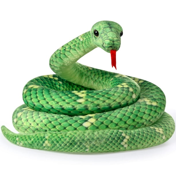 Peluche HyDren con forma de boa serpiente gigante, 200 cm, color verde