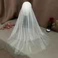 thumbnail image 5 of YooGuoGuo Women Wedding Short Veil Bridal Lace Tulle Veils White 2-Tier Fingertip Length Veil for Bachelorette Party, 5 of 8