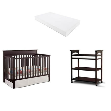 3 Piece Nursery Furniture Set with Crib and Changer in