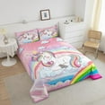 thumbnail image 3 of YST Rainbow Unicorn Comforter Set Cute Unicorn Pattern Comforter for Kids Girls Cartoon Unicorn Bedding Set, 3 of 5