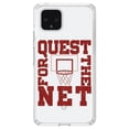 thumbnail image 1 of DistinctInk Clear Shockproof Hybrid Case for Google Pixel 4 (6.1" Screen) - TPU Bumper Acrylic Back Tempered Glass Screen Protector - Quest For The Net Basketball, 1 of 1