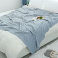thumbnail image 5 of PiccoCasa Cotton Cable Knit Throw Blanket for Couch, 60x78 inch, Pale Blue, 5 of 7