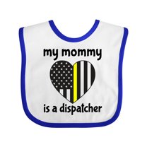Inktastic Dispatcher Mom Emergency Gold Line Flag Boys or Girls Baby Bib