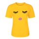 thumbnail image 3 of Hecho para Más Camisa Mujeres Sudadera de Manga Corta con Patrón Casual con Diseño de Pestañas Impreso, Cuello Redondo para el Hogar Y el Trabajo, 3 of 6