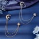 thumbnail image 4 of 2 broches de estrella y luna de 171 mm en 2 colores con cadena y pedrería, 4 of 6
