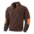 thumbnail image 4 of YLSDY Mens Henley Sweatshirts Big and Tall Quarter Button Crewneck Pullover Outdoor Lightweight Workout Athletic Shirts Coffee M, 4 of 9