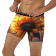 thumbnail image 3 of Salouo Sunset Coast Sunflower Pattern Men's Boxer Briefs, Soft & Breathable Underwear Elastic Waistband Briefs for Men,1-Pack, 3 of 7
