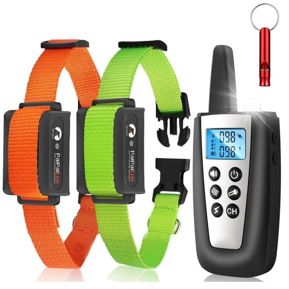 PaiPaitek Dog Training Collar with Remote for Large Dog,Up to 3300ft Range Dog Shock Collar,Bark and Training Collar Combo,100% Waterproof Dog Bark Shock Collar with Flashlight