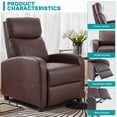 thumbnail image 4 of edx Adjustable Recliner Chair Sofa with Vibration Massage Function, Single Sofa with Padded Seat, Home Theater Seating for Living Room, Brown, 4 of 9