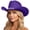 Purple, variant on Womens Mens Western Cowboy Sparkling Rhinestone Hat Wide Brim Sun Travel Hat Country Concert Rodeo Dress Up