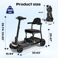thumbnail image 2 of COOLHUT Foldable 4-Wheel Mobility Scooter for Adults, 35lbs Ultra Lightweight Mobility Scooter, 25+ Mile Long Range, Power Scooter with Removable Dual Lithium Batteries, 300 lbs Capacity, Black, 2 of 11
