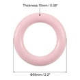 thumbnail image 2 of Unique Bargains 10Pack 55mm(2.2-inch) Wood Rings, Natural Smooth Colorful Wood Circles, Pink, 2 of 4