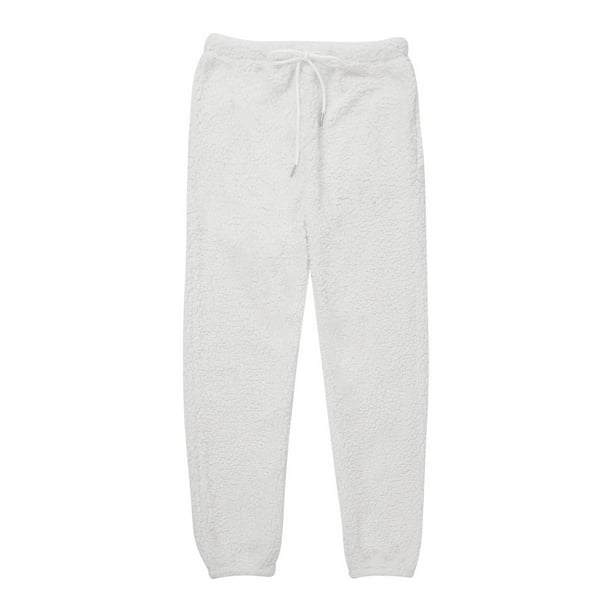 Women's Plush Fluffy Pajama Pants, Warm Fleece Lounge Pants Sleepwear  Bottoms with Pockets