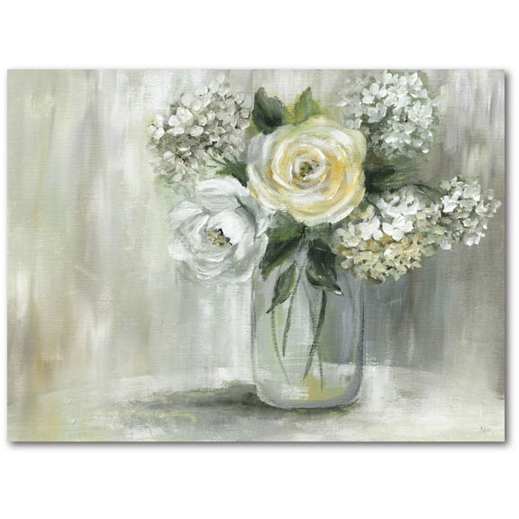 Courtside Market White Flowers 16"x20" Gallery-Wrapped Canvas Wall Art