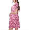 thumbnail image 2 of Balery Pink Glitter Vestidos sueltos de manga corta para mujer, vestidos de verano 2025, vestidos casuales de corte A con vuelo., 2 of 6