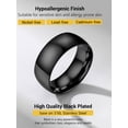 thumbnail image 5 of PROSTEEL Wedding Rings for Men Women 8mm Wide Stainless Steel Band Stacking Black Ring Jewelry Gift for Couple Ring Size 7-12, 5 of 9